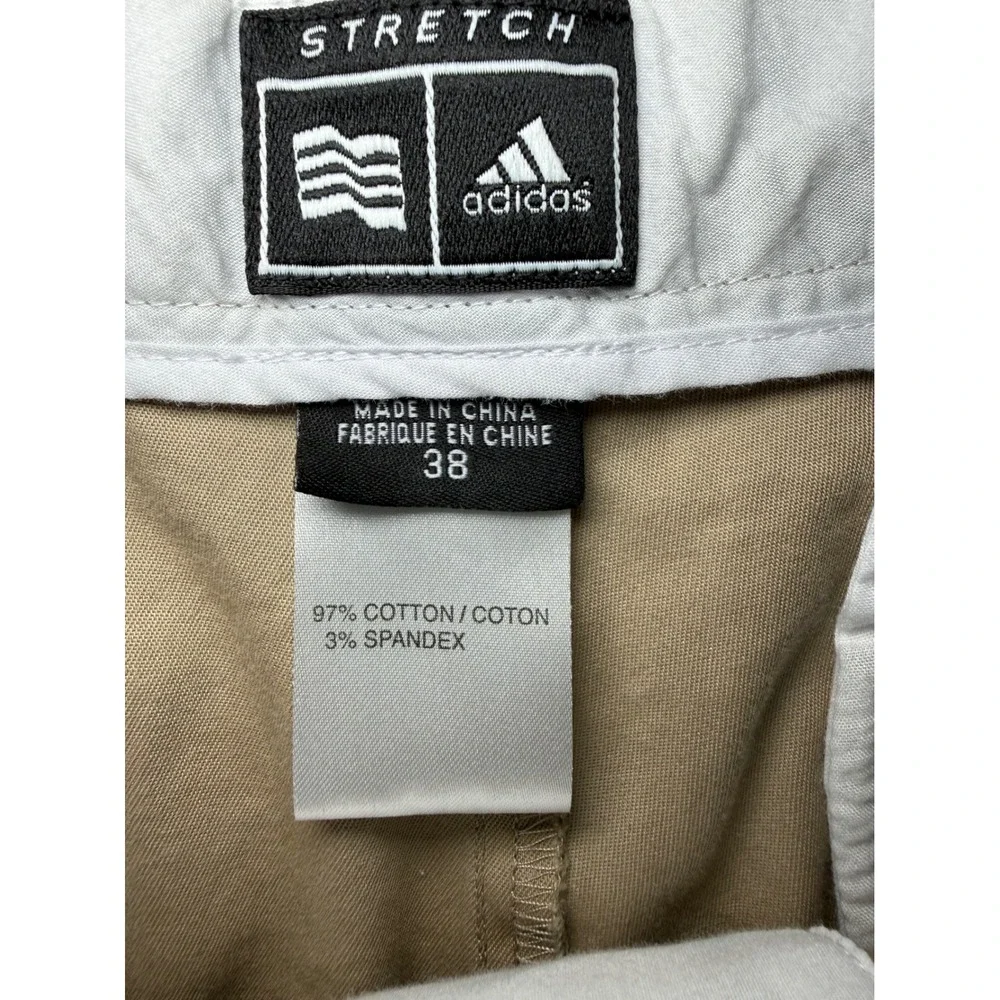 Adidas Golf Chino Shorts Men Size 38 Khaki Stretch